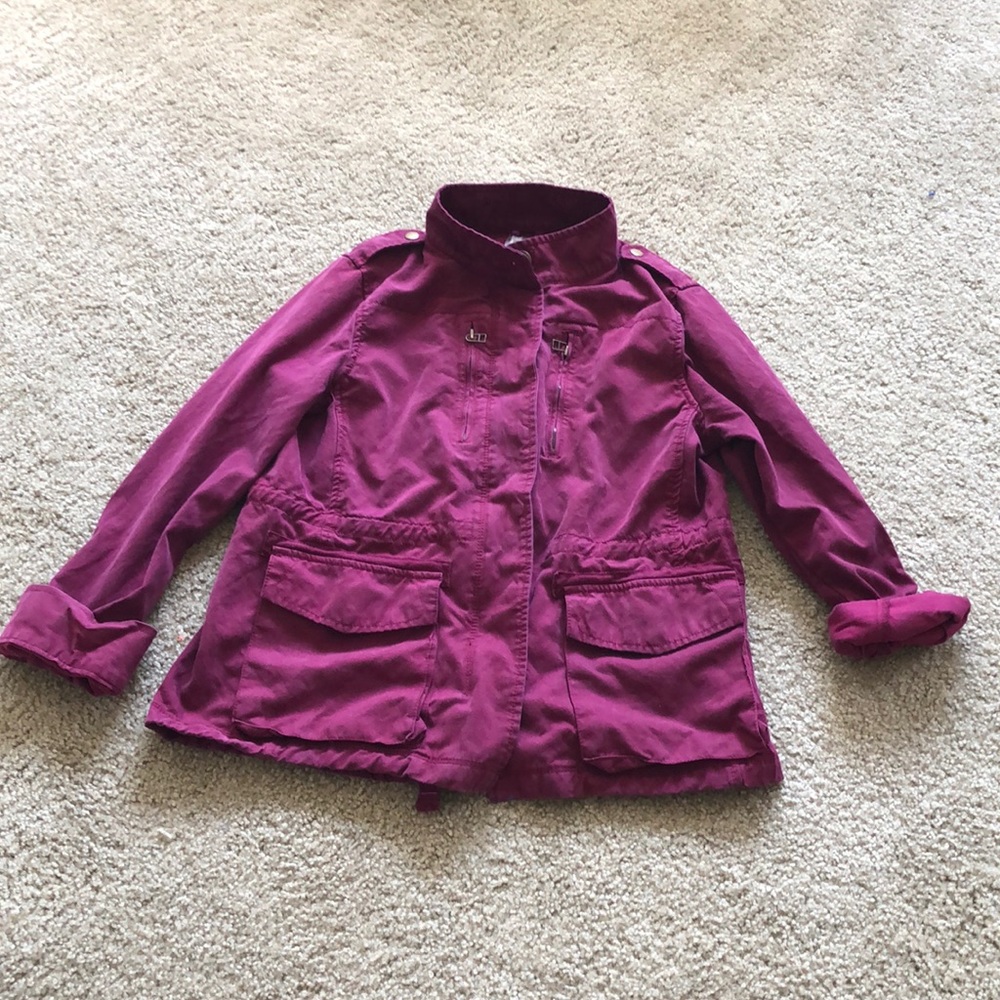 Lightweight plum/burgundy utility jacket